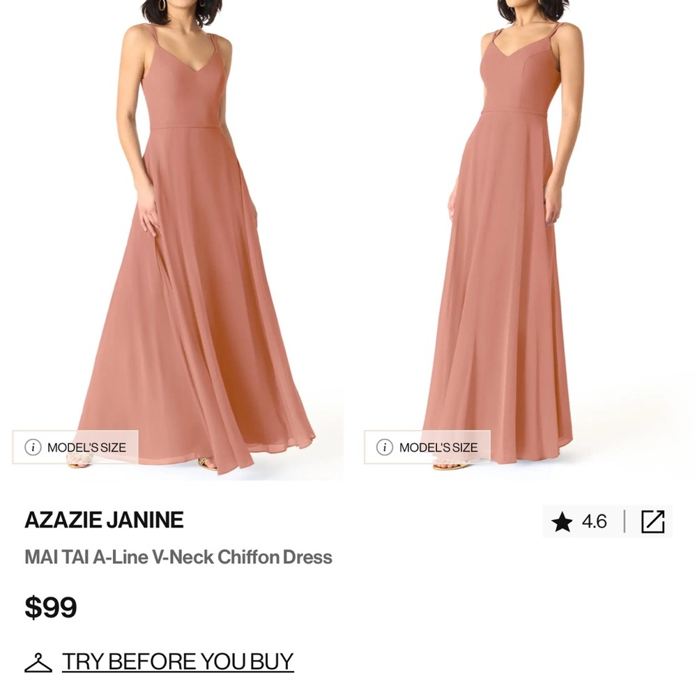 Azazie Pink A-Line V-Neck Maxi Dress